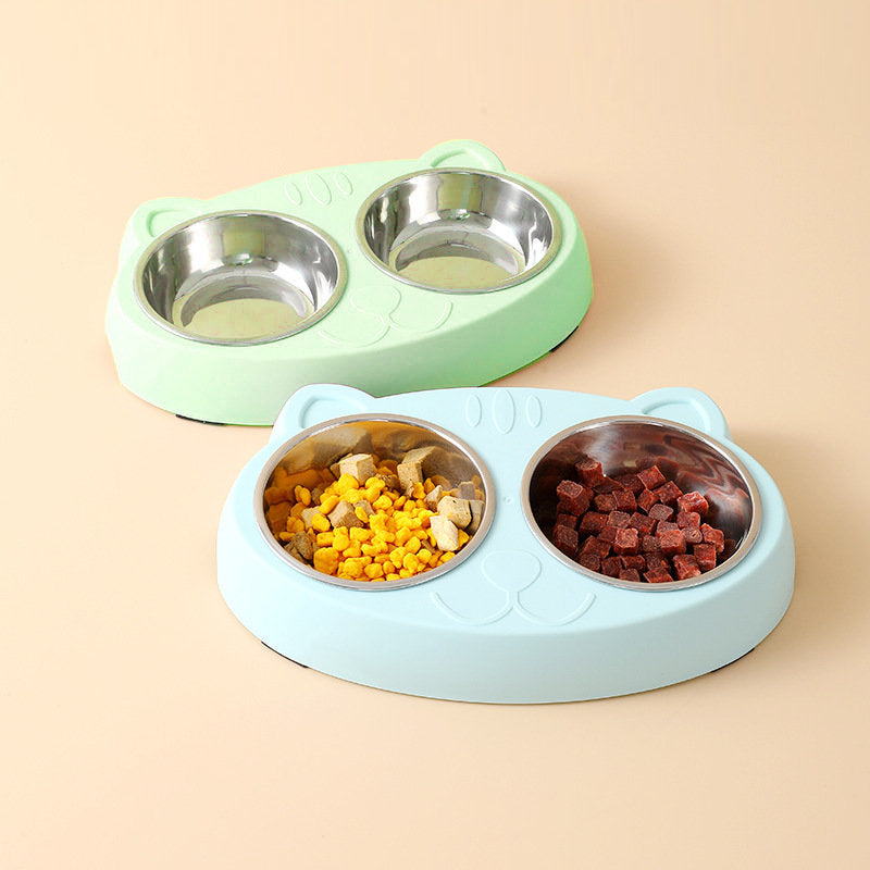 Stainless Steel Pet Double Bowls