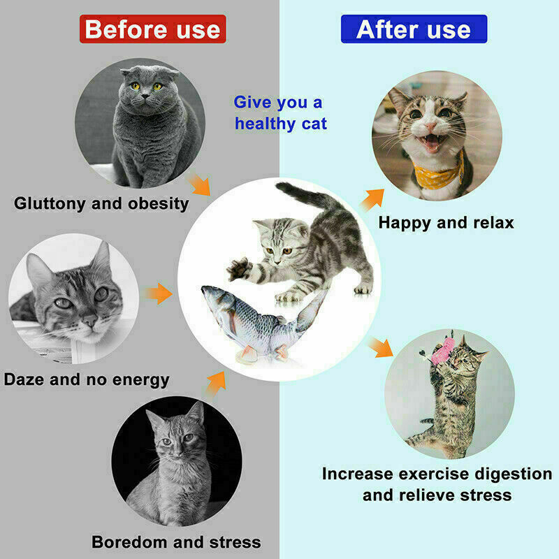 Interactive Electric Fish Kicker Jumping Cat Toy