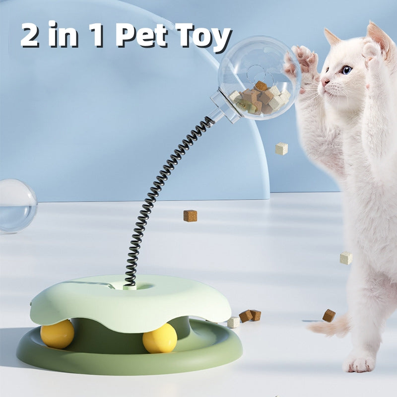 Cat Food 2 In 1 Toys Turntable Ball