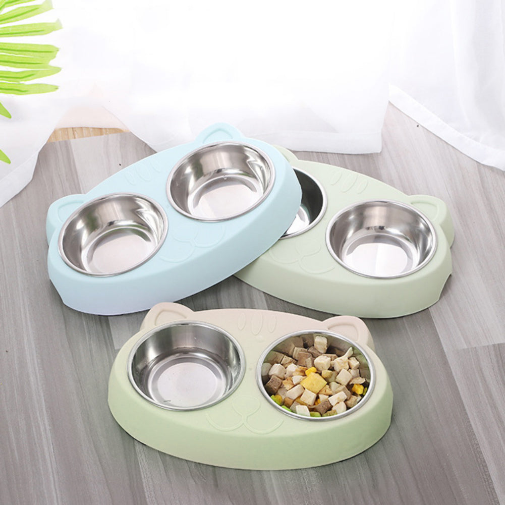 Stainless Steel Pet Double Bowls